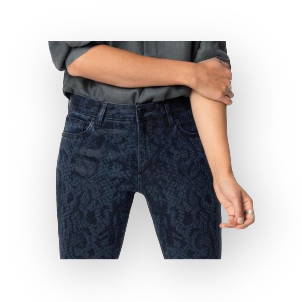 new Joe's Jeans ㋛ Charlie Skinny High Waist Jean ㋛ Coated Navy Python Print ㋛ - Picture 5 of 16